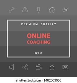 Online coaching icon. Graphic elements for your design