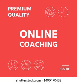 Online coaching icon. Graphic elements for your design