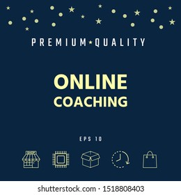Online coaching icon. Graphic elements for your design