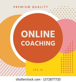Online coaching icon. Graphic elements for your design