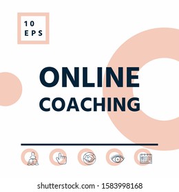 Online coaching icon. Graphic elements for your design