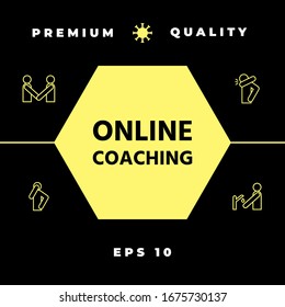 Online coaching icon. Graphic elements for your design