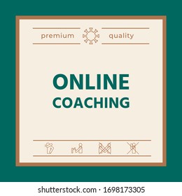 Online coaching icon. Graphic elements for your design