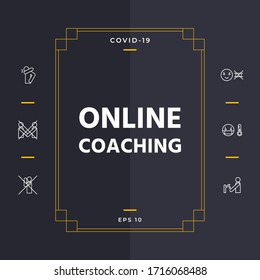 Online coaching icon. Graphic elements for your design