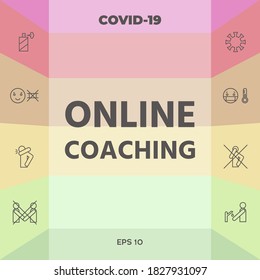 Online coaching icon. Graphic elements for your design