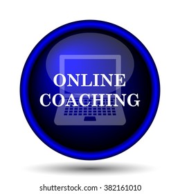 Online coaching icon. Internet button on white background. EPS10 vector
