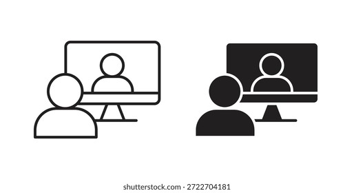 Online-Coaching-Symbol, einzelne Vektorgrafik. Vektorpiktogramm für Web und App