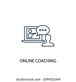 Online coaching line icon. Simple element illustration. Online coaching symbol design from eLearning collection. Can be used in web and mobile.