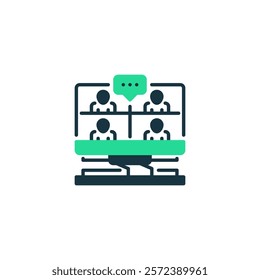 Online Coaching line icon. Universal creative premium symbol. Vector sign icon logo template. Vector illustration