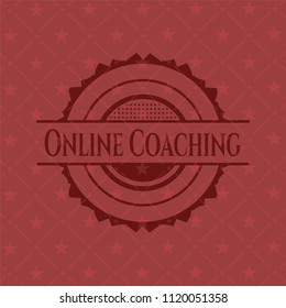 Online Coaching red emblem. Vintage.