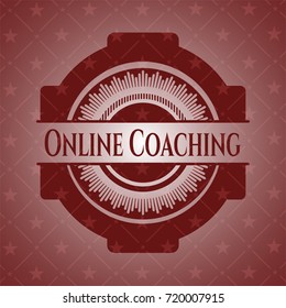 Online Coaching retro red emblem