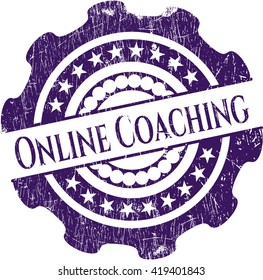 Online Coaching rubber seal with grunge texture
