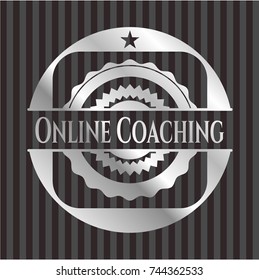 Online Coaching silver emblem or badge