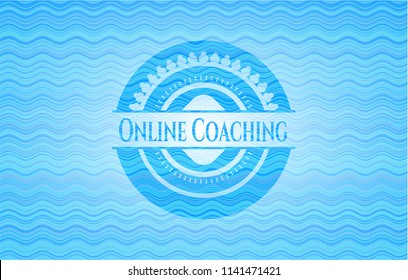 Online Coaching water wave representation style emblem.