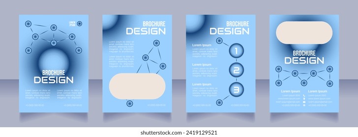 Online coding classes blank brochure design. Template set with copy space for text. Premade corporate reports collection. Editable 4 paper pages. Bebas Neue, Audiowide, Roboto Light fonts used