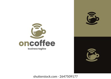 Diseño de logotipo de Vector de café en línea