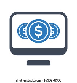 Online coin icon. vector designs