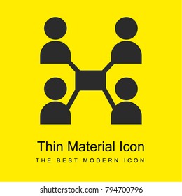 Online collaboration bright yellow material minimal icon or logo design