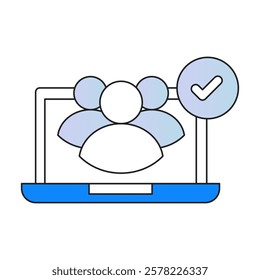 Online Collaboration Icon Representing Virtual Teamwork, Digital Meetings, and Remote Productivity