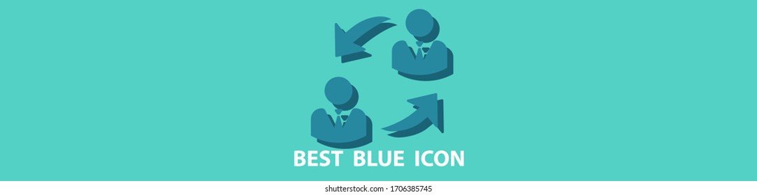 Icono de colaboración en línea diseño plano de ilustración vectorial.