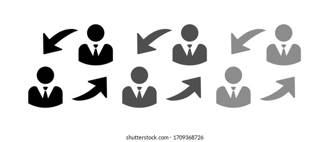 Icono de colaboración en línea diseño plano de ilustración vectorial.