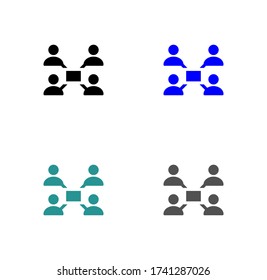 Online collaboration icon stock vector illustration flat design.