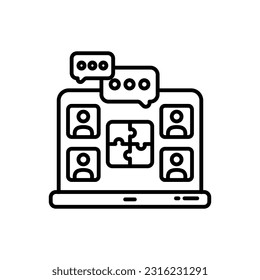 Online Collaboration icon in vector. Illustration