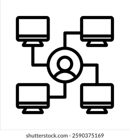 Online Collaboration Tools Line Vector Illustration On White Background.