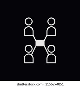 Online collaboration vector icon