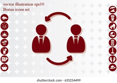 Online collaboration, vector icon eps10 