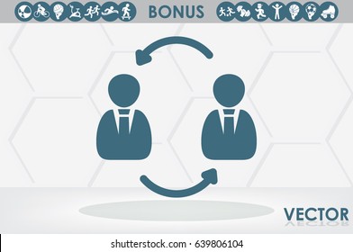 Online collaboration, vector icon eps10 