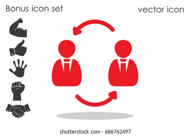 Online collaboration, vector icon eps10 