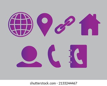 online color logo vector about building address, telephone and web address and social media account suitable for online poster and flyer design

