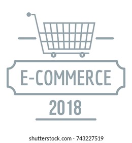 Online commerce logo. Simple illustration of online commerce vector logo for web
