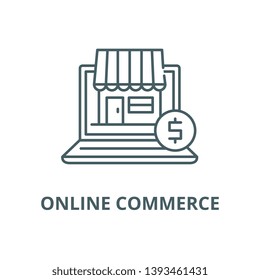 Online commerce vector line icon, linear concept, outline sign, symbol