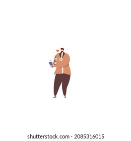 Online communication, analytics, management and multitasking. Vector illustration.