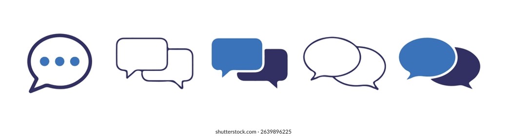 Online communication, Chat message signs. Talk bubble icon collection. Vector illustration eps 10