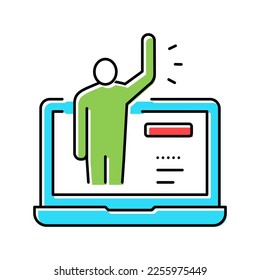 comunicación en línea con el vector de iconos de color del cliente. comunicación en línea con el signo de cliente. ilustración de símbolo aislado