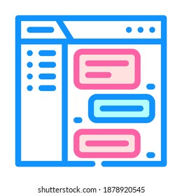 online communication with colleagues or partners color icon vector. online communication with colleagues or partners sign. isolated symbol illustration