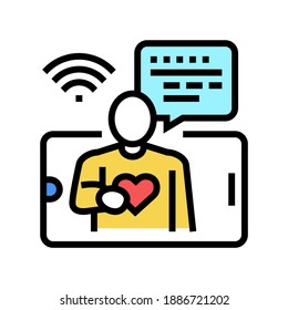 vector de icono de color de comunicación en línea. signo de comunicación en línea. ilustración de símbolo aislado