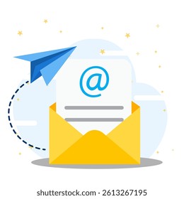 Online communication concept. email subscription, new message orders, minimal email sending, email subscriptions to send newsletters for promotions and product updates. 