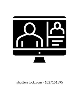 online communication glyph icon vector. online communication sign. isolated contour symbol black illustration