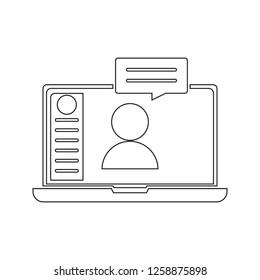 online communication icon. Element of cyber security for mobile concept and web apps icon. Thin line icon for website design and development, app development