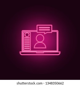 online communication icon. Elements of Conversation and Friendship in neon style icons. Simple icon for websites, web design, mobile app, info graphics
