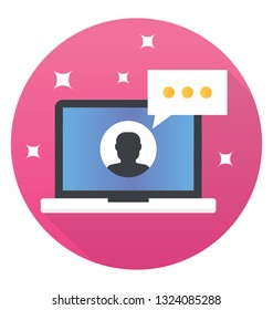 Online Communication icon in flat design  