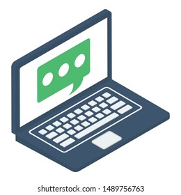 Online communication icon isometric design 