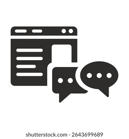 online communication icon, message symbol, flat vector illustration on white background