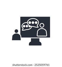 icono de comunicación en línea. Vector. Trazo editable. signo de estilo lineal para uso Diseño web, logotipo. Ilustración de símbolo.
