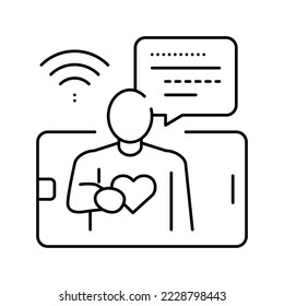 online communication line icon vector. online communication sign. isolated contour symbol black illustration