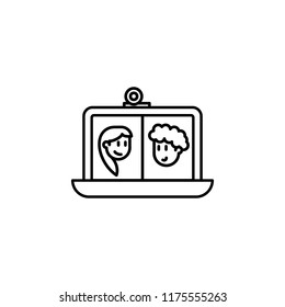 online communication of lovers icon. Element of friendship icon for mobile concept and web apps. Thin line online communication of lovers icon can be used for web and mobile